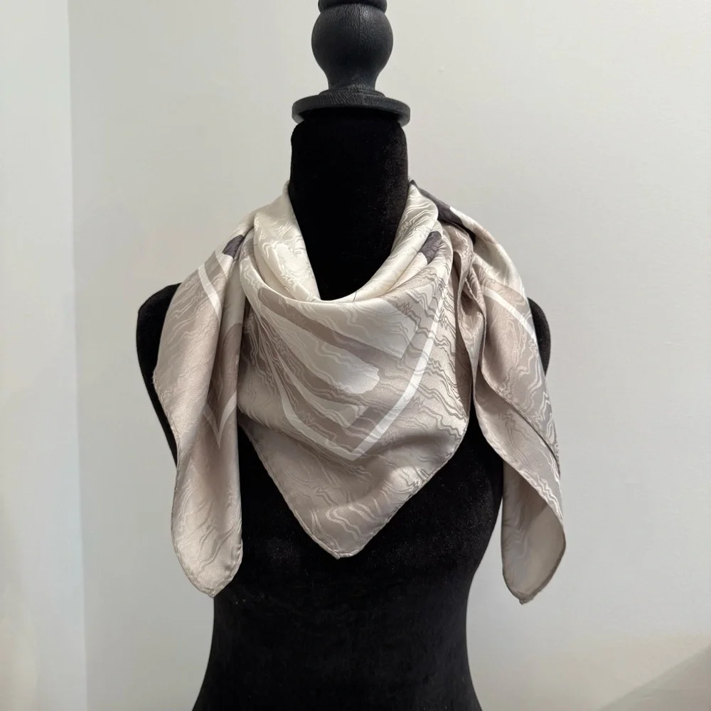 Mercedes Abstract Patterned Silk Scarf 34”
